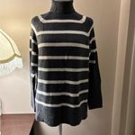 A New Day  Charcoal and White Striped Turtleneck Sweater Size S Photo 0
