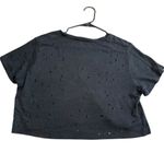 IRO Size S Clara Thrashed Boxy Crop Tee Shirt Black 100% Linen Grunge Rocker Emo Photo 7