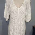 Dress Barn  cream crotched lightweight v-neck top sweater woman’s Large EUC Photo 0