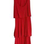 Anthropologie Puella Orange Tiered Tank Midi Dress Size XS Striped Open Back Photo 0