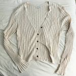 American Eagle AE Ribbed Eyelet Cream Button Down Cardigan XL Photo 1