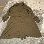 Maurice's  Olive Green Jumpsuit with Roll-Up Sleeves Photo 0
