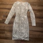 Vince Camuto  Metallic Midi Gathered Long Sleeve Dress Women’s Size 6 Photo 6
