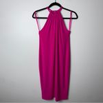 Ralph Lauren Lauren  Hot Pink Stretch Scuba Halter Keyhole Neck Dress XS Petite Photo 1