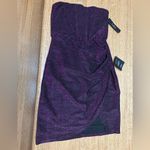 Lulus Lulu’s NWT Sensational Shine Purple Strapless Mini Dress corset top w/boning SM Photo 13