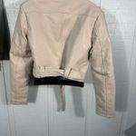 Azalea Wang Women’s Beige Faux Leather Moto Jacket Size Medium NWT Photo 7