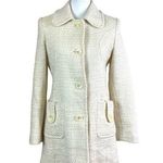 Marvin Richards Women’s Coat Jacket Tweed Cream Gold Metallic Size Medium Photo 0