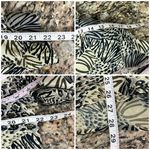 VINTAGE Elizabeth Terrell Women Blouse M Brown Silk Animal Print Jungle Safari Size M Photo 5