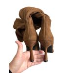 Jeffrey Campbell  Acclaim Thigh High Boots Size 8.5 Brown Faux Suede Pointed Toe Photo 4