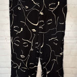 RD Style Princess Polly Abstract Face Print Pants 12 High Rise Black White Art Y2K Style Photo 0