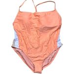 J.Crew NWT  Women's Active Colorblock One-Piece Swimsuit Size 22 Orange Coral Photo 1