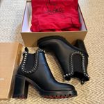 Christian Louboutin Capahutta 70mm Spike Leather Black Booties | size 39.5 Photo 2