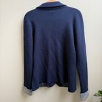 Adrienne Vittadini  Women’s Navy Knit Blazer Cardigan Jacket Casual Work Size L Photo 1