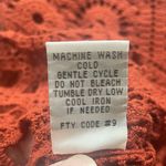 Burnt Orange Crochet Sweater Top Cropped Short Sleeve Rust Size Medium Boho Photo 5