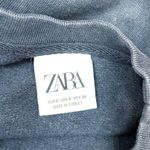 ZARA  Women Navy Blue Appliqué Preppy Letter N Long Sleeve Sweatshirt Top Sz S Photo 5
