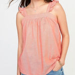 Old Navy ✨ HP✨Sleeveless Ruffle-Trim Linen 
Briquette✨ Photo 0