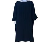 Twinset Milano Size 14 Knee Length Shift Dress Black Bell Sleeves Classic office Size L Photo 1