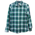 LL Bean Green Blue Plaid Cotton Poplin Button Up Shirt Size XS Photo 1