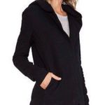James Perse | Black Asymmetrical Zip Hooded Sweatshirt Jacket Hoodie | Size 2 Photo 1