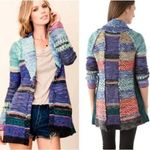 Free People Kryptonite Cardigan Wool Blend Longline Chunky Variegated Knit Med Photo 0