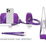 Small Crossbody Mini Shoulder Bag Purple Cell Phone Purse Nylon Handbag Clutch Photo 3