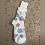 American Eagle  Outfitters White AE Flower Smiley® Colorful Daisy ‘90s Crew Socks Photo 2