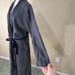 PARACHUTE 100% Linen Long Robe Gray Bathrobe Pockets Belted Unisex Sz S Lounging Photo 4