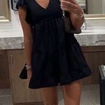 Abercrombie & Fitch  black Flutter Sleeve Tiered Mini Dress Photo 0
