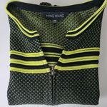 Ming Wang  Zip Front Cardigan Jacket Black Green Trim Knit 3/4 Sleeve Petite M Photo 10