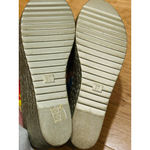 Granny square Multicolor Crochet Wedge Sandals Size 6.5 Gold Photo 5