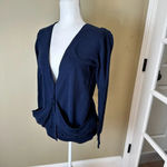 Juicy Couture Vintage  Navy Knit Size Small Open Back Cardigan Sweater Photo 4