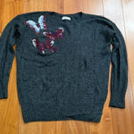 Abercrombie & Fitch  Women’s Dark Gray Butterfly Embroidery Wool Sweater Size M/L Photo 0