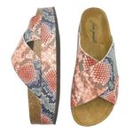 Free People Sidelines Flatform Sandals Candy Snake Blue Pink Women’s Size 9 US Photo 0
