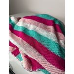 SheIn  Pink Aqua Multi Color Knit Striped Open Back Beach Cover Up One Size Photo 6