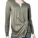 Allude Women’s Size S Grey Cotton Cashmere Tight Lightweight Knit Wrap Cardigan Gray Photo 2