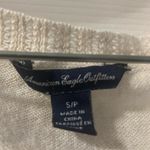 American Eagle AEO Cream Scoop Neck Lace Back Sweater S Photo 3