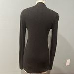 Simply Vera, Vera Wang Simply Vera Vera Wang Grey Knit Black Sequin FrontV Neck Cardigan Size Medium Photo 2