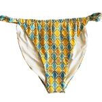 We Wore What Metallic Geo Bikini Set Ruched Bottom Claudia Top Orange Blue Large Photo 7