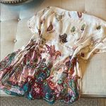 Rhona Sutton Creme Floral Beaded Sequenced Printed Swim Cover Up Tie Waist Red Photo 8