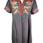 Andree by Unit  Women's‎ Embroidered Dress Gray Floral Medium Boho Casual Photo 0