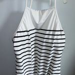 NWT Ralph Lauren Stripe High Neck One Piece Swimsuit 16 Black Photo 1