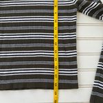 Active USA Mock neck top olive green striped ribbed Size Medium Photo 8