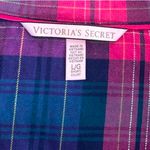 Victoria's Secret Victoria’s Secret Pink & Purple Plaid Button Up Shirt Photo 1