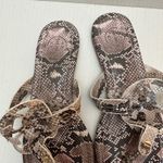 Tory Burch  Miller Womens 9* Snakeskin Leather Thong Sandals Designer‎ Shoes Logo Photo 2