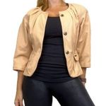 John Galliano Vintage Tan leather Jacket Size 6 Photo 0