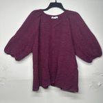 Liz Claiborne  Women's Top Size Large NWT Textured 3/4 Sleeve V-Neck Photo 0