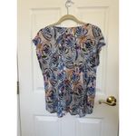 C&C California  | 100% Linen Top Cap Sleeve Asymmetrical Hem Botanical Sz Large Photo 1