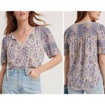 Lucky Brand  boho printed tie neck top size small Photo 1