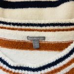 Charlotte Russe Charlotte Ruse White Brown & Navy Blue Striped Knit Sweater Photo 7
