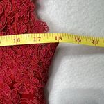 Tadashi Shoji  Flame Queen‎ Anne Neckline Open Back Corded Lace Tulle Dress Red 6 Photo 9